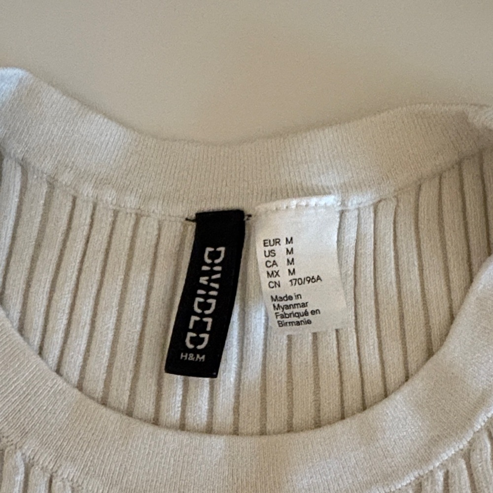 H&M Cream Ribbed Tank Top - Picture 2 of 3